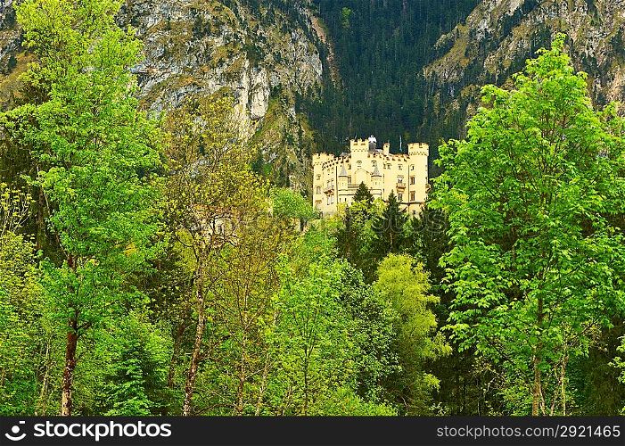 The castle of Hohenschwangau in Bavaria, Germany.