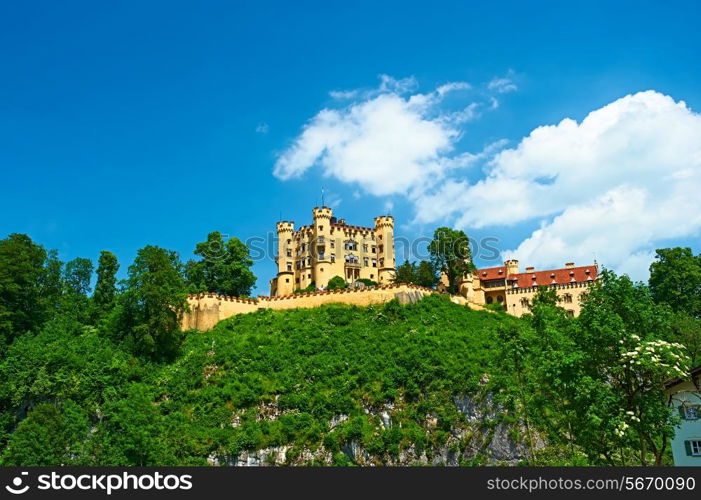 The castle of Hohenschwangau in Bavaria, Germany.