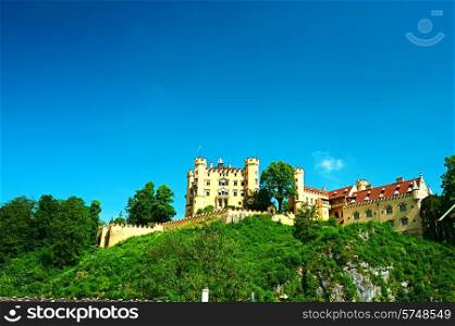 The castle of Hohenschwangau in Bavaria, Germany.