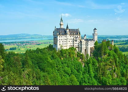 The castle of Neuschwanstein in Bavaria, Germany.