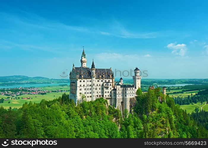 The castle of Neuschwanstein in Bavaria, Germany.