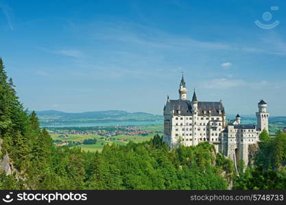 The castle of Neuschwanstein in Bavaria, Germany.