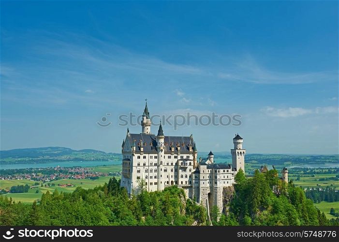 The castle of Neuschwanstein in Bavaria, Germany.