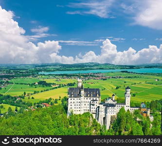 The castle of Neuschwanstein in Bavaria, Germany.