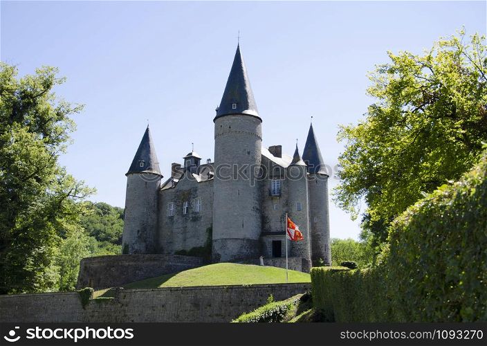The Castle of Veves, outside the village of Celles, province of Namur, Belgium, Europe
