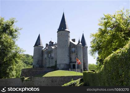 The Castle of Veves, outside the village of Celles, province of Namur, Belgium, Europe
