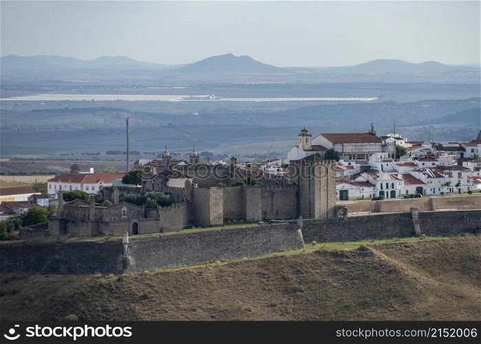 the Castle or castelo de Elvas in the city of Elvas in Alentejo in Portugal. Portugal, Elvas, October, 2021