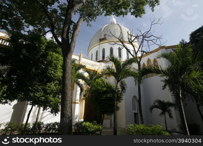 the catedral at the plaza Bolivar in the city of Porlamar on the Isla Margarita in the caribbean sea of Venezuela.. SOUTH AMERICA VENEZUELA ISLA MARGATITA PORLAMAR CATEDRAL