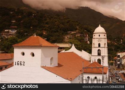 the catedral in the old town of the mountain village of Trujillo in the west of Venezuela.. SOUTH AMERICA VENEZUELA TRUJILLO TOWN