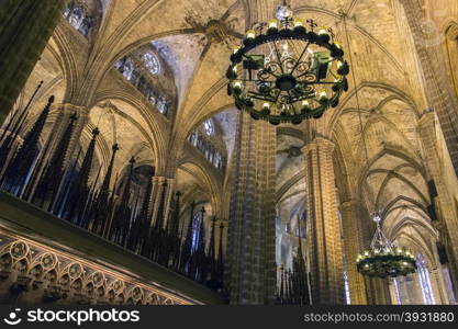 The Cathedral of the Holy Cross and Saint Eulalia is a Gothic cathedral and seat of the Archbishop of Barcelona. The cathedral was constructed throughout the 13th to 15th centuries, with the principal work done in the 14th century. The cathedral was constructed over the crypt of a former Visigothic chapel.