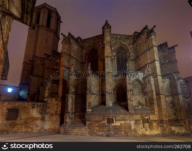 The Cathedral of the Holy Cross and St. Eulalia. Barcelona. Spain.. Barcelona. The Cathedral at dawn.
