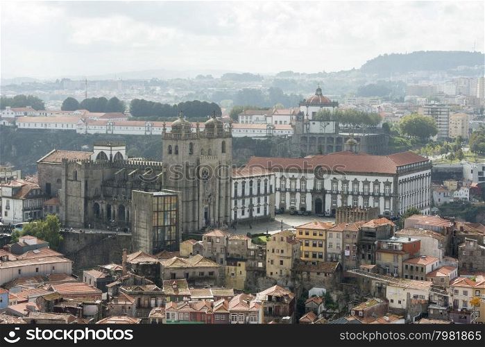 the cathedral se in ribeira in the city centre of Porto in Porugal in Europe.. EUROPE PORTUGAL PORTO CATHEDRAL SE