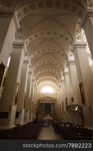 The Cathetdral of the old Town of the City Vilnius in the Baltic State of Lithuania,