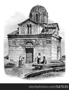 The Catholicon, in Athens, vintage engraved illustration. Magasin Pittoresque 1861.