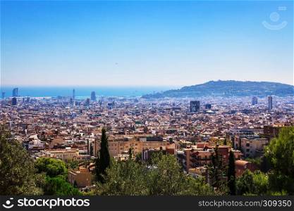 The center of Barcelona on a sunny day