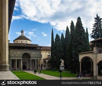The chapel of the crazy jewel of Renaissance architecture of Brunelleschi in Italy