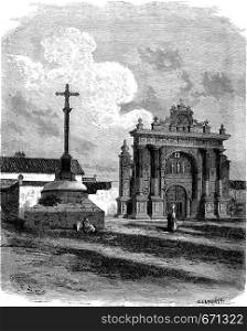 The Charterhouse of Jerez, vintage engraved illustration. Le Tour du Monde, Travel Journal, (1865).