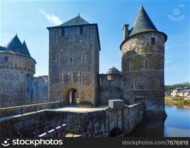 The Chateau de Fougeres (France) spring view. Build in XII-XV century.