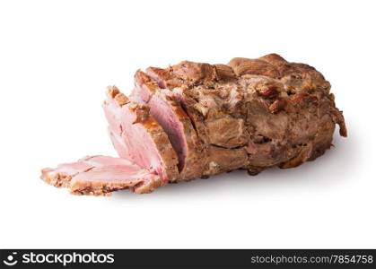The Chopped Boiled Pork Isolated On White Background