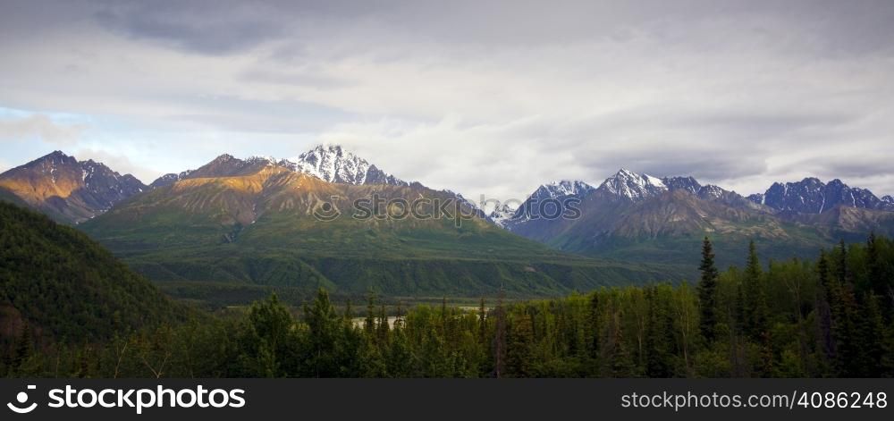 The Chugach Mountains in Alaska North America