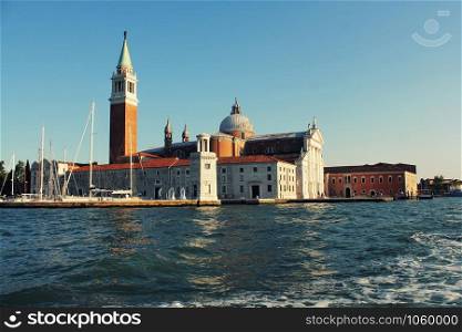 The church and monastery at San Giorgio Maggiore in the lagoon of Venice .. The church and monastery at San Giorgio Maggiore in the lagoon of Venice