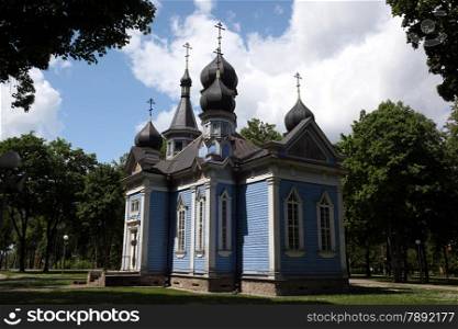 The church in the smal town of Druskininkai in the south of Vilnius and the Baltic State of Lithuania,