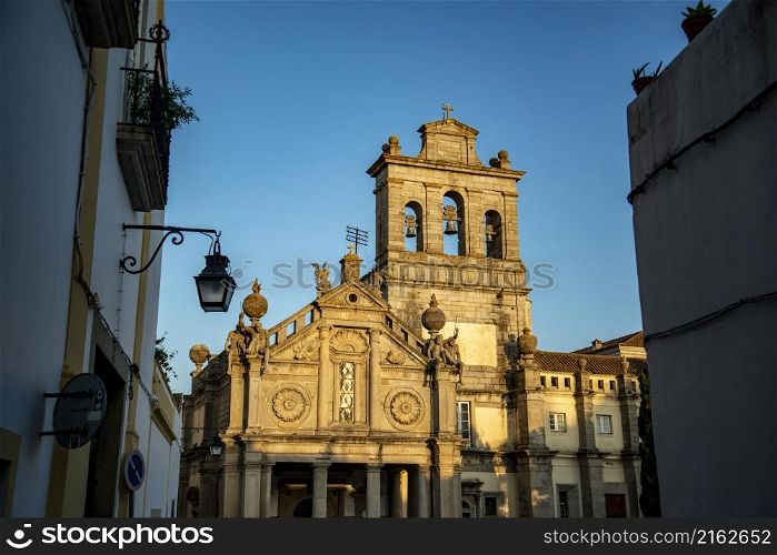the church Nossa Senhora de Graca in the old Town of the city Evora in Alentejo in Portugal. Portugal, Evora, October, 2021