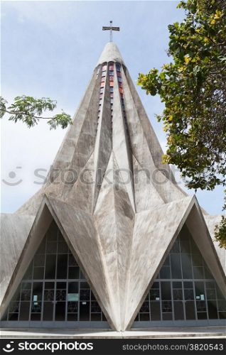 The church of San Antonio de Maputo which has a very unique star shaped architecture resembling an orange squeezer.