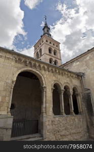 The Church of San Martin in Segovia, Spain, was built in the 12th century in Romanesque style.