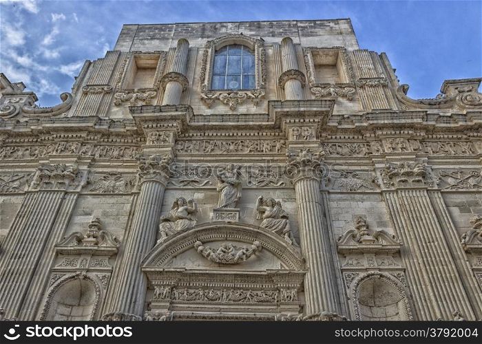 The Church of St. Mary of Constantinople and Saint Angel in the old town of Lecce in the southern of Italy (17th century)
