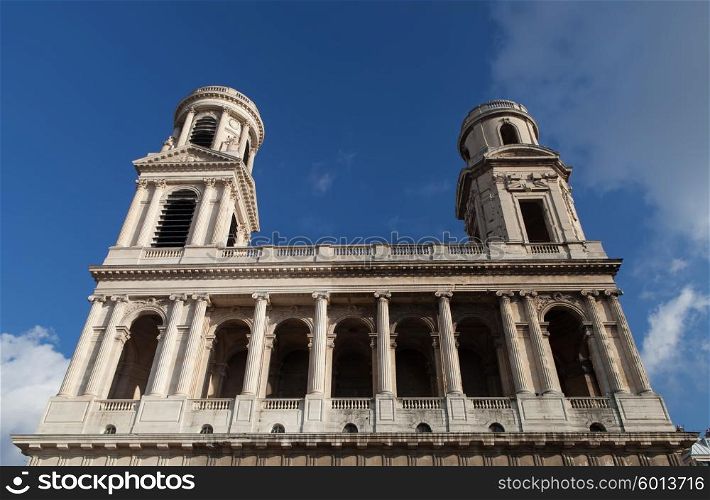 The church Saint Sulpice; the second largest church in Paris, France.