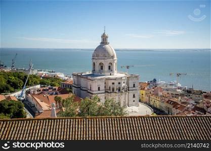 the Church Santa Engracia in the Old Town Alfama of the city Lisbon in Portugal. Portugal, Lisbon, October, 2021