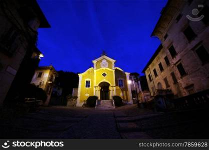 The churche in the Fishingvillage of Orta on the Lake Orta in the Lombardia in north Italy. . EUROPE ITALY LOMBARDIA
