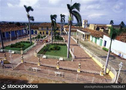the city centre in the old Town of the Village of trinidad on Cuba in the caribbean sea.. AMERICA CUBA TRINIDAD