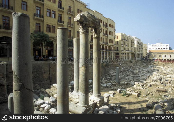 The city centre of Beirut on the coast in lebanon in the middle east.