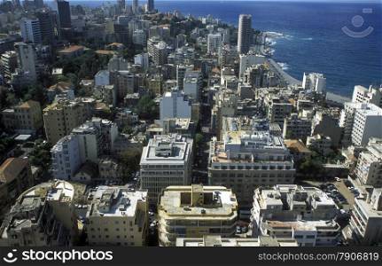 The city centre of Beirut on the coast in lebanon in the middle east.