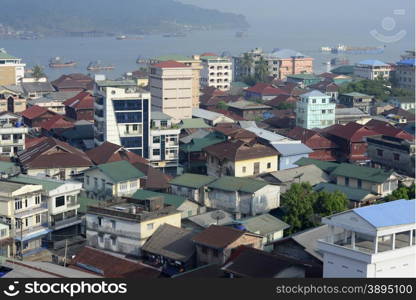 the city centre of Myeik in the south in Myanmar in Southeastasia.. ASIA MYANMAR BURMA MYEIK CITYCENTRE