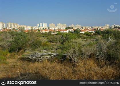 The city of Ashkelon in Israel, the view from City Park