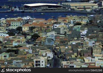 the city of Mindelo on the Island of Sao Vicente on Cape Verde in the Atlantic Ocean in Africa.. AFRICA CAPE VERDE SAO VICENTE