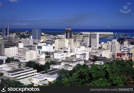 the city of port louis on the island of Mauritius in the indian ocean. INDIAN OCEAN MAURITIUS PORT LOUIS CITY