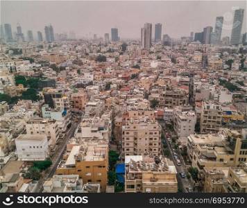 The city of Tel Aviv on a cloudy day.