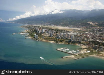 the cityscape at the Caracas Airport at the coast of Caracas in the north of Venezuela.. SOUTH AMERICA VENEZUELA CARACAS