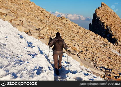 The climb on Whitney mount,California