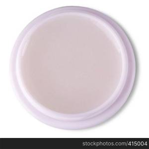 The close up of beauty cream on white background with clipping path