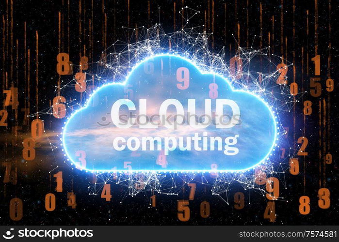 The cloud computing concept - 3d rendering. Cloud computing concept - 3d rendering