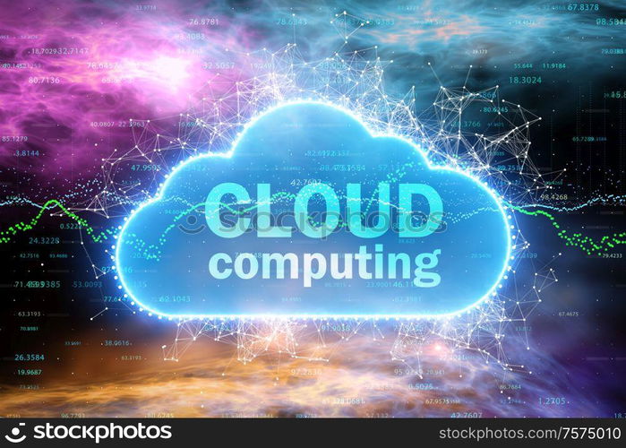 The cloud computing concept - 3d rendering. Cloud computing concept - 3d rendering