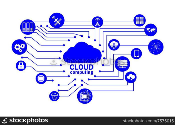 The cloud computing concept - 3d rendering. Cloud computing concept - 3d rendering