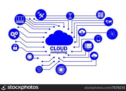 The cloud computing concept - 3d rendering. Cloud computing concept - 3d rendering