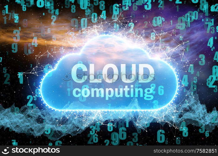 The cloud computing concept - 3d rendering. Cloud computing concept - 3d rendering