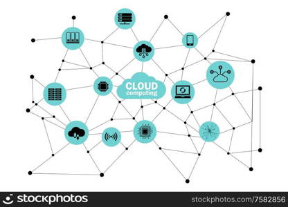 The cloud computing concept - 3d rendering. Cloud computing concept - 3d rendering